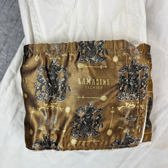 Lamasini Premium Dress Shirt Men XL White Embroidered Western Metal Button Up - Picture 12 of 14